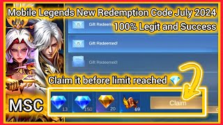 Mobile Legends Redeem Codes July 7 2024  MLBB Diamond Redeem Codes today  Fasthand Recommend 💎 [upl. by Adnamar219]