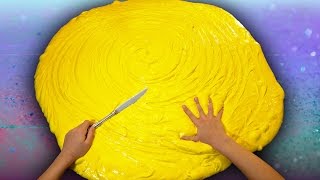 Butter Slime GIANT SIZE How To 100 DIY Slime Challenge Recipe [upl. by Kushner]