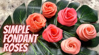 How To Make Fondant Flowers for Cakes amp Cupcakes  Fondant Rose Tutorial [upl. by Ludwig]