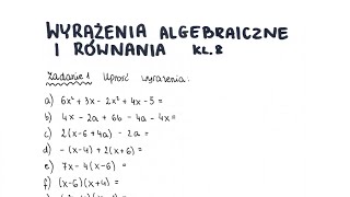 Wyrażenia algebraiczne I równania  klasa 8  GWO  Matematyka z plusem  sprawdzian  pdf w opisie [upl. by Latsyrhc59]