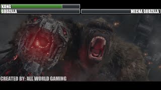 Godzilla vs Kong Final Battle with healthbars  Godzilla and Kong fight Mechagodzilla [upl. by Nrehtak]