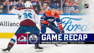 Avalanche  Oilers 316  NHL Highlights 2024 [upl. by Ritter]