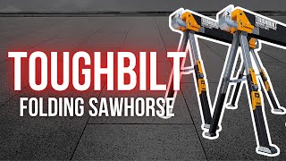 🧰 ToughBuilt C700 Folding Sawhorse REVIEW [upl. by Anirehtac751]