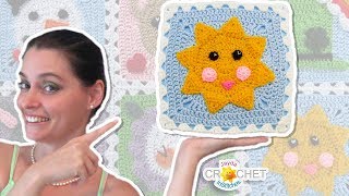 Sunshine Square  June Fancy Granny Calendar Blanket  Crochet Pattern [upl. by Tterej621]