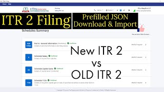 ITR 2 New vs Old  itr 2 filling online 202122  itr 2 filing for ay 202122  Detailed Comparison [upl. by Naoh716]