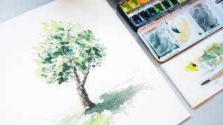 Bäume in Aquarell malen  Schritt für Schritt erklärt 🌳 [upl. by Louanne]