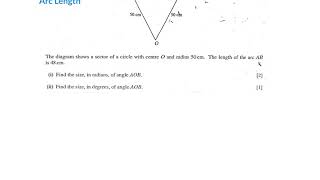 Radians Exam Questions on Arc Length [upl. by Yecnay]