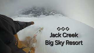 FIRST TRACKS on a GNARLY BIG SKY Line Jack Creek in the Headwaters [upl. by Rocher624]