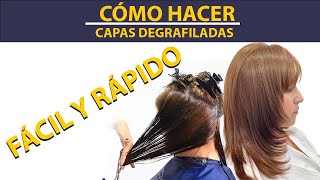 CORTE DEGRAFILADO PARA ROSTRO REDONDO FACILDEGRAFILATED CUT  FOR EASY ROUND FACE [upl. by Ibok]