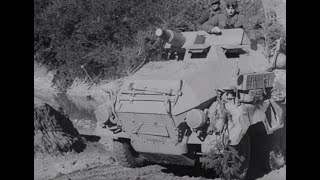 Sd Kfz 233 quotStummelquot 8x8 reconnaissance support variant armed with a 75mm gun in Tunisia in 1942 [upl. by Bren]