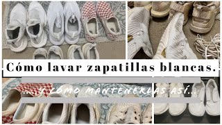 DIYCOMO LAVAR Y BLANQUEAR TUS ZAPATILLASTENISCOMO NUEVASTRUCO MAS TIEMPO LIMPIAS [upl. by Wordoow]