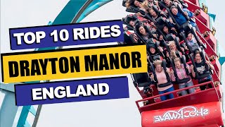 Top 10 BEST Rides at Drayton Manor 2023  Mile Oak England [upl. by Immak]