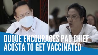 Duque encourages PAO chief Acosta to get vaccinated [upl. by Rancell]