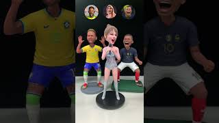 Creating Fun Clay Bobbleheads ：Neymar Taylor Swift amp Mbappé [upl. by Hosfmann934]