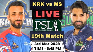 PSL 2024  Karachi Kings vs Multan Sultans Live PSL  KRK vs MS Live 19th Match PSL Live Match [upl. by Bergerac195]