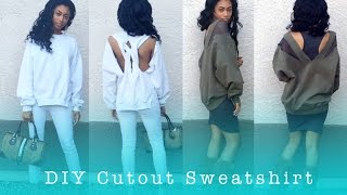 DIY Fashion Cutout Sweatshirt  how I style them [upl. by Dobb]