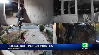 Sacramento police says bait packages are catching porch pirates this holiday season [upl. by Niltag764]