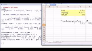 Biostatistics R Cox proportional hazard model Hosmer and Lemeshow Chapter 4 Section 43 [upl. by Ellesor407]