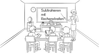 Subtrahieren mit Rechenstreifen Klasse 1 [upl. by Nerred516]