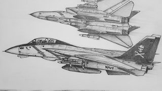 How To Draw A F14 Tomcat [upl. by Mulvihill]