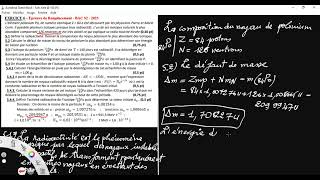 Exercice 6  Réaction nucléaire  BAC S2 2023  Session de Remplacement [upl. by Oly]