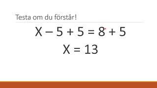 Ekvationer addition och subtraktion [upl. by Natsreik]