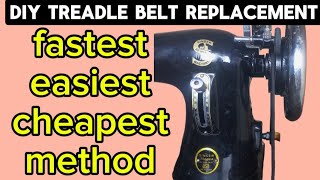 How to REPLACE a TREADLE BELT for a sewing machine DIY [upl. by Cohen10]