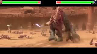 Mace Windu vs Jango Fett with healthbars [upl. by Beitris]