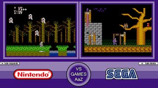 Ghosts n Goblins VS Ghouls n Ghosts NES VS Master System  Side By Side Comparison Graphics [upl. by Lawrenson]