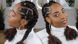 TUTO TRESSES AFRICAINES POUR SEULEMENT 5😱 TRESSES COLLÉES  FEED IN BRAIDS POUR DÉBUTANTS [upl. by Etak900]