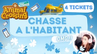 MA MEILLEURE CHASSE A LHABITANT  4 TICKETS 👀🍀  ANIMAL CROSSING NEW HORIZONS [upl. by Dieter934]