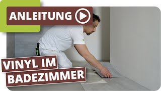 Vinylboden im Badezimmer an Wand amp Boden kleben [upl. by Dix66]