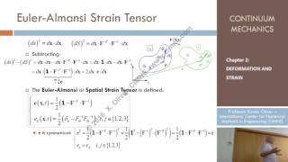 Continuum Mechanics  Ch 2  Lecture 5  Strain Tensors [upl. by Kenimod74]