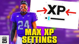 EA College Football 25 Road To Glory MAX XP SETTINGSFastest Way To Hit 99 Overall In NCAA 25 RTG [upl. by Chaille]