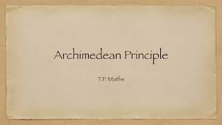 Archimedean Principle阿基米德原理） [upl. by Redman]