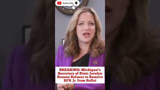 BREAKING Michigan’s Secretary of State Jocelyn Benson Refuses to Remove RFK Jr from Ballot [upl. by Brawley]