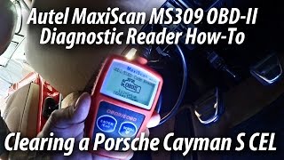 Autel MaxiScan MS309 OBDII Reader  Tutorial On 2006 Porsche Cayman S [upl. by Gilda453]