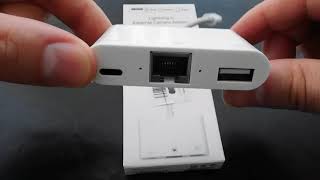 Présentation Adaptateur Lightning Ethernetusb pour iPhone et iPad ios 13 [upl. by Lipinski]