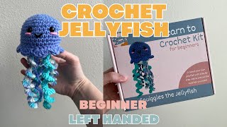 LEFT HANDED Crochet Jellyfish Tutorial for Beginners Step by Step Tutorial [upl. by Willetta]