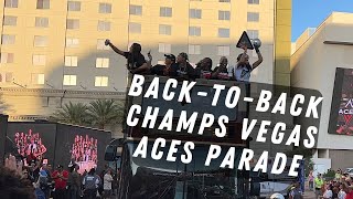 Las Vegas Aces BackToBack WNBA Championship Parade 2023  Heading Into TMobile Arena Monday Night [upl. by Notsreik]