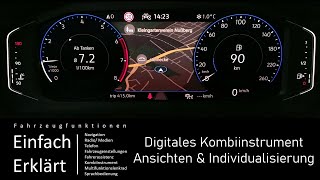 T Cross T Roc Tiguan Digital Cockpit Pro Bedienung und Individualisierung  Kombiinstrument [upl. by Sucramel576]