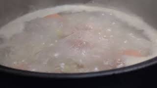 Demonstration video Cooking a warming soup with potato Swedish turnip carrot leek and salmon [upl. by Notsej717]