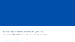 Steffen Klosterhalfen  Successful Value Chain Optimization at a Chemical Company [upl. by Featherstone121]