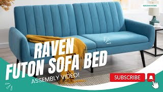 Creative Ways to Maximize Small Spaces Naomi Home  Raven Minimalist Futon Sofa Bed Assembly Video [upl. by Cornia46]