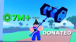 HAZEM DONATED 7000000 ROBUX 😱 hazem plsdonate trending [upl. by Araet]