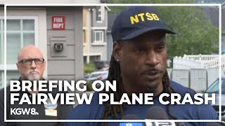 NTSB law enforcement county city officials give update on Fairview plane crash [upl. by Gonzalo]