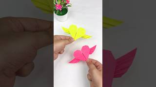 DIY Cute Origami Flying Heart  Easy Paper Craft Tutorial [upl. by Mathur714]