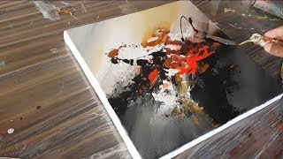 Abstract painting  Acrylics  Demonstration using palette knife and flat brush [upl. by Adair]