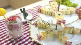 Eng Sub 파티용 롤샌드위치와 Easy 딸기라떼  Roll Sandwich and Strawberry Latte [upl. by Amesari]