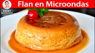 🍮 FLAN EN MICROONDAS  VickyRecetaFacil [upl. by Bertolde390]